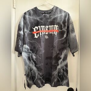 Cinema Underground Thunderstorm Black and Gray Men's Living Tee, Size Large